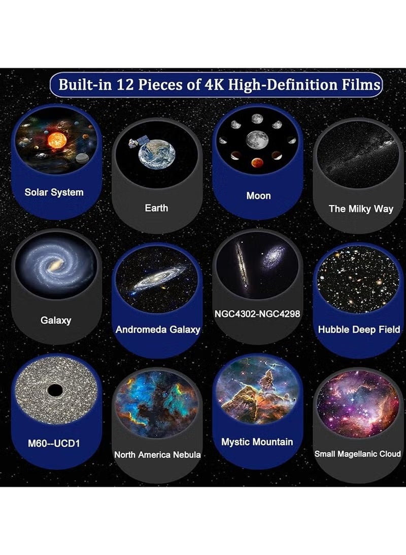 BLUMENIT Milkyway Galaxy Projector 12-in-1 Star Projector Night Light – LED Starry Sky Projector with Solar System, Constellations & Moon for Kids & Adults, Bedroom, Home Theater & Living Room Decor - Image 2